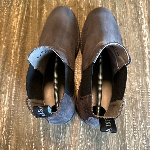 All Saints Harley Chelsea Slip On Suede Boots Men’s Gray Brown Size 11 (EU 44)